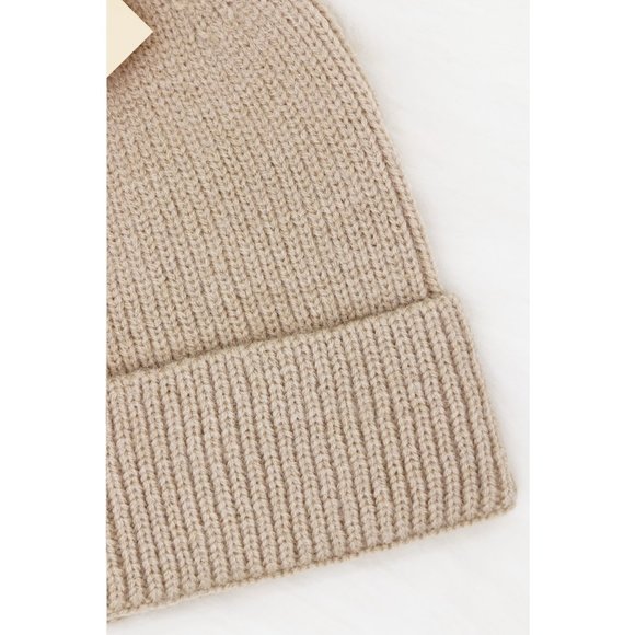 NEW Unisex Neutral Cozy Soft Rib Knit Cuff Classic Beanie Hat Beige Black Gray - Picture 11 of 16